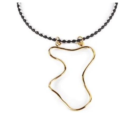 Collier Femme Shabama Malawi Laiton Trempé en flash doré Cuir 38 cm de Shabama, Colliers - Réf : S05115808, Prix : 35,99 €, R...