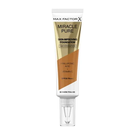 Base de Maquillage Crémeuse Max Factor Miracle Pure Nº 89 Warm praline Spf 30 30 ml de Max Factor, Fonds de teint - Réf : S05...