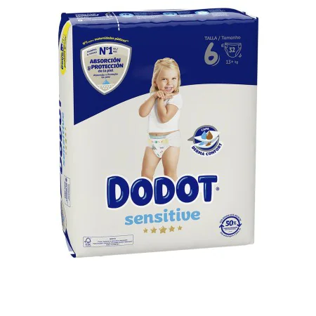 Pañales Desechables Dodot Sensitive 6 +13 kg (32 unidades) de Dodot, Pañales - Ref: S05117024, Precio: 28,76 €, Descuento: %