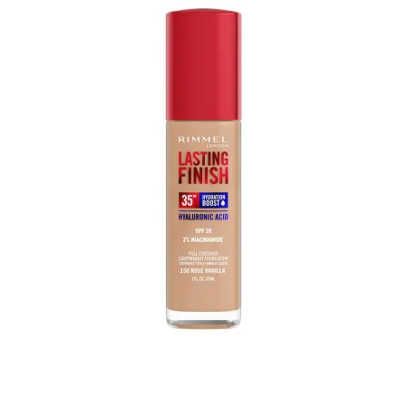 Liquid Make Up Base Rimmel London Lasting Finish Nº 150 Rose Vanilla Spf 20 30 ml by Rimmel London, Foundations - Ref: S05117...