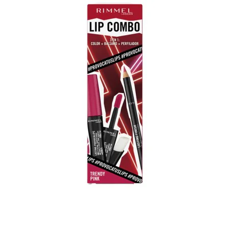 Conjunto de Maquilhagem Rimmel London Lip Combo 3 Peças Trendy Pink de Rimmel London, Batom - Ref: S05117970, Preço: 12,35 €,...