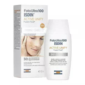 Écran solaire visage Isdin Foto Ultra 100 Active Unify Soin anti-taches Spf 50+ (50 ml) de Isdin, Filtres solaires - Réf : S0...