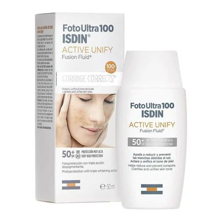 Facial Sun Cream Isdin Foto Ultra 100 Active Unify Anti-Brown Spot Treatment Spf 50+ (50 ml) by Isdin, Sun filters - Ref: S05...