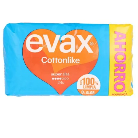 Super Sanitary Pads with Wings Evax Cottonlike (24 uds) by Evax, Pantyliners - Ref: S0594470, Price: 8,37 €, Discount: %