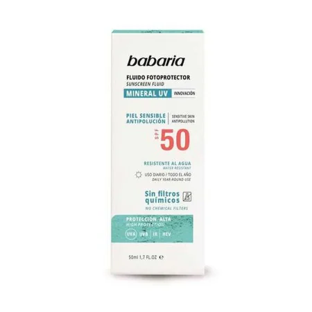 Latte Solare Fluido Babaria Solar Mineral Uv Spf 50 50 ml di Babaria, Filtri solari - Rif: S0597470, Prezzo: 10,38 €, Sconto: %