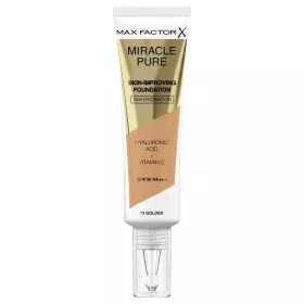 Base de Maquilhagem Fluida Max Factor Miracle Pure 75-golden SPF 30 (30 ml) de Max Factor, Bases - Ref: S0598761, Preço: 10,5...