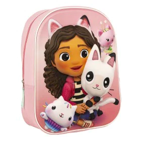 Mochila Escolar 3D Gabby's Dollhouse Cor de Rosa 25 x 31 x 10 cm de Gabby's Dollhouse, Mochilas infantis - Ref: S0737817, Pre...