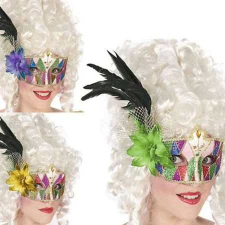 Loup avec plumes Multicouleur de BigBuy Carnival, Masques de gardien - Réf : S1122204, Prix : 2,83 €, Remise : %