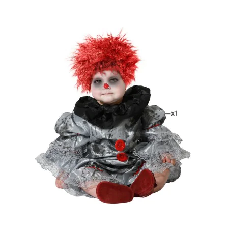 Costume per Neonati Grigio Pagliaccio Sanguinario 6-12 Mesi (2 Pezzi) di BigBuy Carnival, Bebé - Rif: S1128768, Prezzo: 12,72...