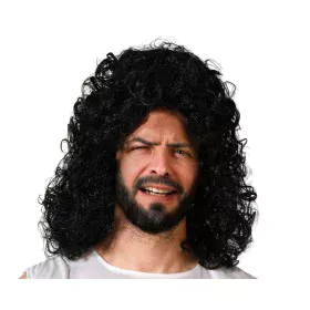 Perruque avec Cheveux Bouclés Noir de BigBuy Carnival, Perruques et postiches - Réf : S1134237, Prix : 9,06 €, Remise : %