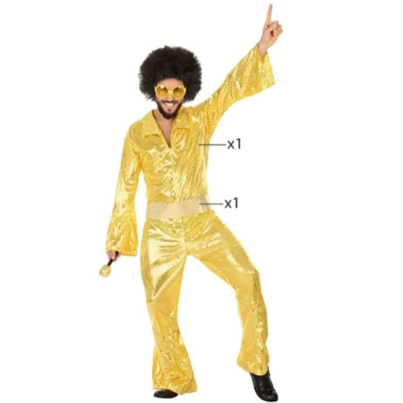 Costume Disco Men Golden by BigBuy Carnival, Adults - Ref: S1135046, Price: 19,88 €, Discount: %