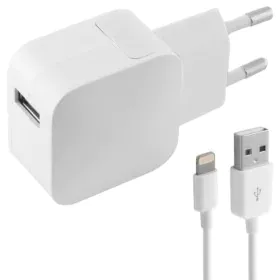 Carregador de Parede +Cabo Lightning MFI KSIX Apple-compatible 2.4A USB iPhone de KSIX, Carregadores - Ref: S1901716, Preço: ...