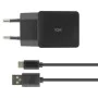 Wall Charger + USB A to USB C Cable KSIX USB Black by KSIX, Chargers - Ref: S1902381, Price: 13,15 €, Discount: %