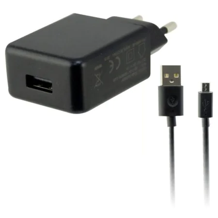 Chargeur Mural + Câble Micro USB KSIX USB 2A Noir de KSIX, Chargeurs - Réf : S1902383, Prix : 11,41 €, Remise : %