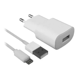 Chargeur Mural + Câble Lightning MFI Contact Apple-compatible 2.1A Blanc de Contact, Chargeurs - Réf : S1903849, Prix : 14,93...