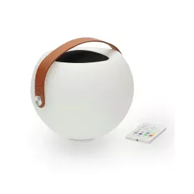 Altavoz Bluetooth com Candeeiro LED KSIX Bubble Branco 5 W Portátil de KSIX, Auriculares portáteis e altifalantes com porta d...