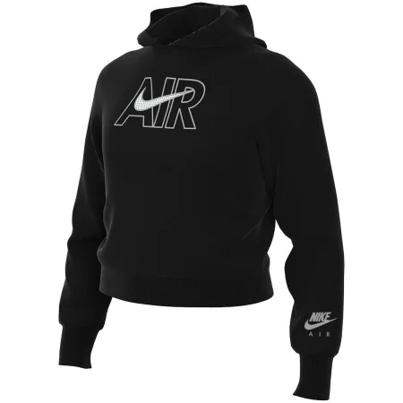 Camisola com Capuz Menina AIR FT CROP HOODIE Nike DM8372 010 Preto de Nike, Menina - Ref: S2021121, Preço: 40,33 €, Desconto: %