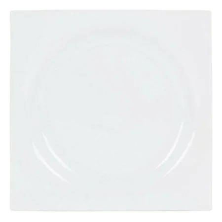 Assiette plate Zen Porcelaine Blanc (27 x 27 x 3 cm) de Inde, Plats et plateaux - Réf : S2208522, Prix : 5,11 €, Remise : %