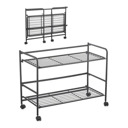 Shelves Confortime Black Iron Foldable With wheels (67 x 30 x 44,8 cm) by Confortime, Standing Shelf Units - Ref: S2210575, P...