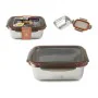 Lunchbox hermetisch Quttin rechteckig Silberfarben Edelstahl 23 x 18 x 9 cm Stahl 1,8 L von Quttin, Lagerung von Lebensmittel...