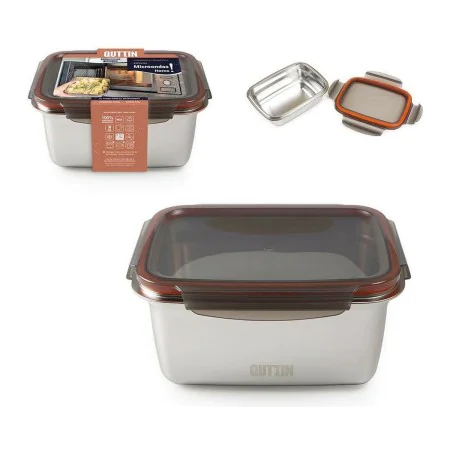 Lunchbox hermetisch Quttin rechteckig Edelstahl Silberfarben Stahl 2,6 L von Quttin, Lagerung von Lebensmitteln - Ref: S22116...