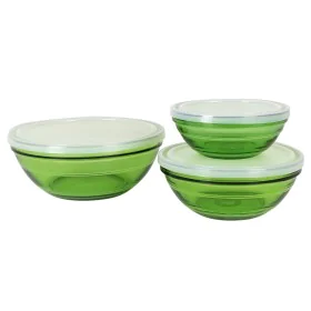 Set of bowls Duralex 3 Pieces Green With lid by Duralex, Plates and dishes - Ref: S2212342, Price: 11,87 €, Discount: %