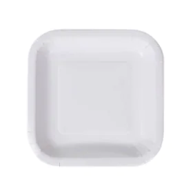 Set de Platos Algon Blanco Cartón Desechables 20 cm Cuadrado 100 Unidades de Algon, Platos - Ref: S2214104, Precio: 4,78 €, D...