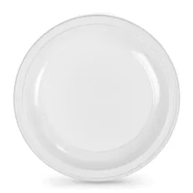 Set of reusable plates Algon Circular White 25 x 25 x 2,5 cm Plastic 100 Units by Algon, Turntables - Ref: S2214251, Price: 1...