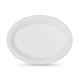 Set de platos reutilizables Algon Blanco 27 x 21 cm Plástico Ovalado 6 Unidades de Algon, Platos - Ref: S2214256, Precio: 1,2...