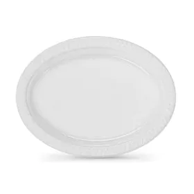 Set of reusable plates Algon White 27 x 21 cm Plastic Oval 6 Units by Algon, Turntables - Ref: S2214256, Price: 1,09 €, Disco...