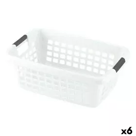 Panier à linge Avec des poignées Blanc 70 L (6 Unités) de BigBuy Home, Corbeilles à linge - Réf : S2226313, Prix : 44,21 €, R...