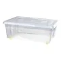 Caja de Almacenamiento con Ruedas Con Tapa Transparente 32 L (6 Unidades) de BigBuy Home, Cajas y arcones de almacenaje - Ref...