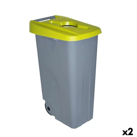 Cubo de Basura con Ruedas Denox 110 L Amarillo 58 x 41 x 89 cm de Denox, Cubos de basura para exterior - Ref: S2226333, Preci...