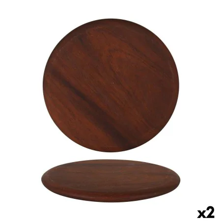 Serving board Viejo Valle Iroko Circular ø 32 x 1,8 cm (2 Units) by Viejo Valle, Plates and dishes - Ref: S2226545, Price: 34...