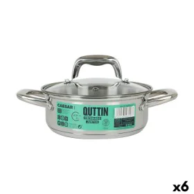 Casserole avec Couvercle en Verre Quttin Caesar Acier ø 18 x 7 cm (6 Unités) de Quttin, Faitouts - Réf : S2226632, Prix : 65,...