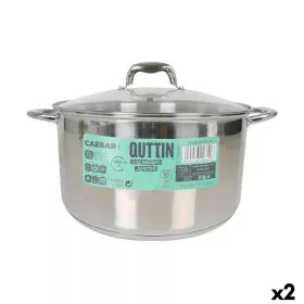 Pot with Glass Lid Quttin Caesar Steel ø 32 x 18,5 cm (2 Units) by Quttin, Braising Pans - Ref: S2226648, Price: 63,36 €, Dis...