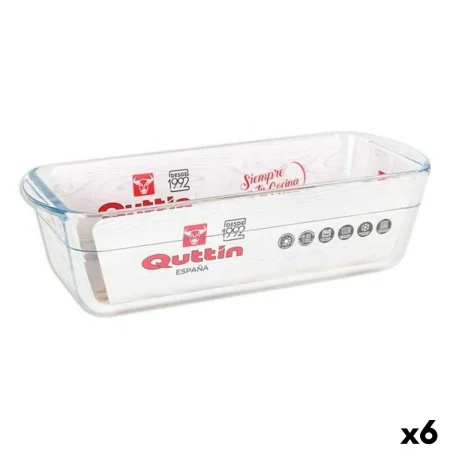 Molde Rectangular Quttin 63079 1,7 L Vidrio 28,2 x 11,6 x 7,7 cm (6 Unidades) de Quttin, Moldes para tartas y bizcochos - Ref...