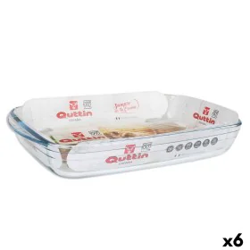 Fuente para Horno Quttin Transparente Vidrio Rectangular 3 L 35,4 x 22 x 5,5 cm (6 Unidades) de Quttin, Bandejas para horno -...