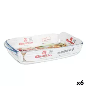 Oven Dish Quttin Transparent Glass Rectangular 4,2 L 38,8 x 23,9 x 6,6 cm (6 Units) by Quttin, Roasting Pans - Ref: S2226852,...