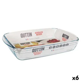 Oven Dish Quttin Transparent Glass Rectangular 5 L 40,2 x 26,4 x 7 cm (6 Units) by Quttin, Roasting Pans - Ref: S2226853, Pri...