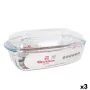 Casserole with lid Quttin Transparent 6,7 l Glass 37 x 22 x 14,1 cm (3 Units) by Quttin, Casserole Dishes - Ref: S2226863, Pr...