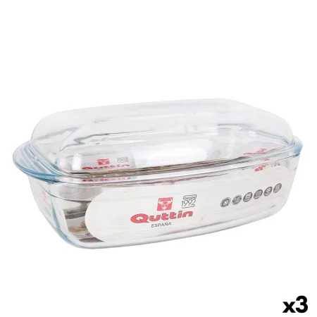 Casserole avec Couvercle Quttin Transparent 6,7 l verre 37 x 22 x 14,1 cm (3 Unités) de Quttin, Cocottes - Réf : S2226863, Pr...