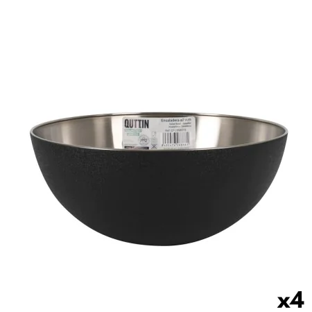 Ensaladera Quttin Negro Plateado 29 x 12 cm Acero (4 Unidades) de Quttin, Cuencos y tazones - Ref: S2226911, Precio: 26,14 €,...