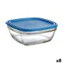 Lancheira Quadrada com Tampa Duralex FreshBox Azul 2 L 20 x 20 x 8 cm (8 Unidades) de Duralex, Armazenamento de alimentos - R...