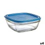 Square Lunch Box with Lid Duralex FreshBox Blue 3 L 23 x 23 x 9 cm (4 Units) by Duralex, Food storage - Ref: S2227141, Price:...