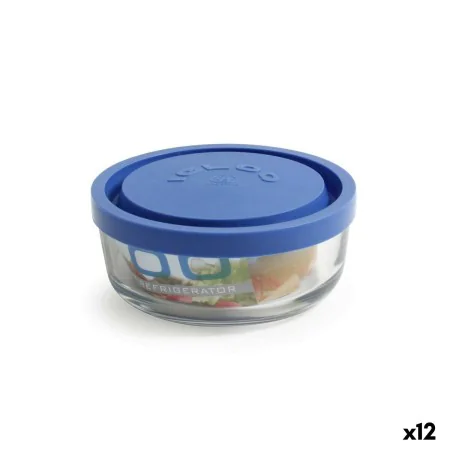 Lancheira Redonda com Tampa Borgonovo Igloo Azul 320 ml ø 11 x 5 cm (12 Unidades) de Borgonovo, Armazenamento de alimentos - ...