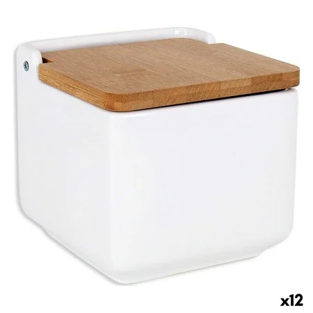 Salt Shaker with Lid La Mediterránea Bamboo 13 x 13 x 12,5 cm (12 Units) by La Mediterránea, Dispensers for dressings and spi...