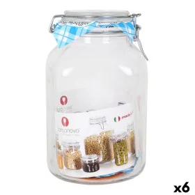 Glass Jar Borgonovo 33216 Hermetic Transparent 3,1 L 13 x 13 x 24 cm (6 Units) by Borgonovo, Food storage - Ref: S2227413, Pr...