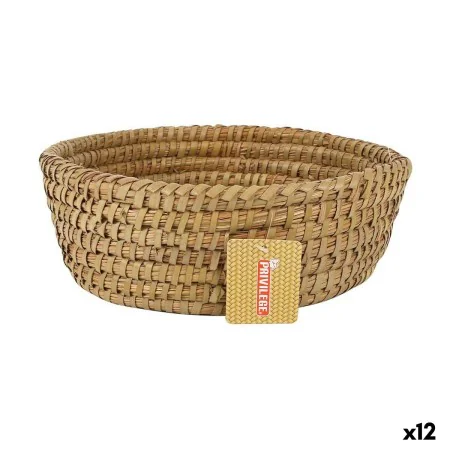 Multi-purpose basket Privilege Korne Brown 27 x 27 x 9 cm wicker Circular (12 Units) by Privilege, Shelves and supports - Ref...