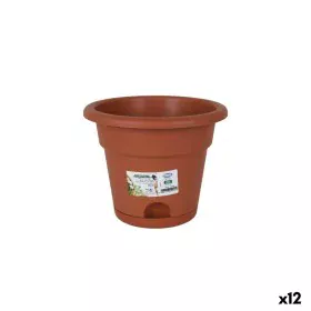 Flower Pot with Dish Dem Greentime Brown 20 x 20 x 16 cm (12 Units) by Dem, Flower Pots - Ref: S2228083, Price: 12,83 €, Disc...